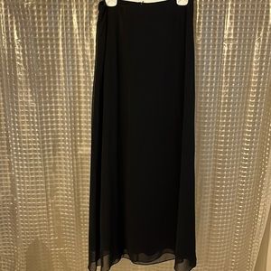Floor length black skirt